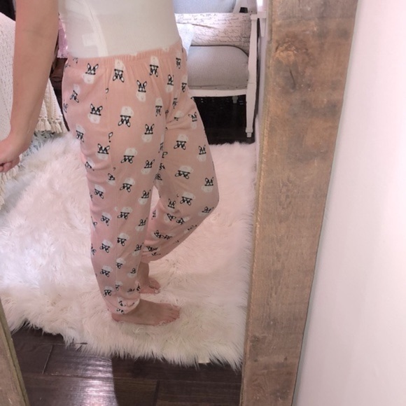 Como Vintage pink soft pajama pants size large dog puppy print - Picture 2 of 8